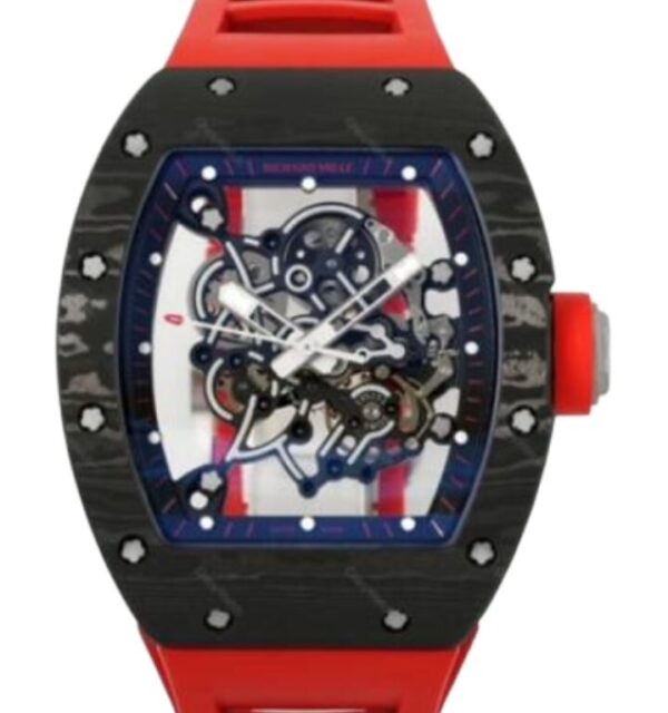 리차드밀 RM055 42.7mm Titanium Red Rubber Strap Skeletonized Black Dial[ZF]