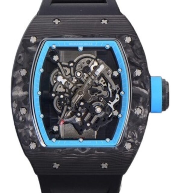 리차드밀 RM055 42.7mm Carbon Fiber Black Rubber Strap Skeletonized Blue Dial[ZF]