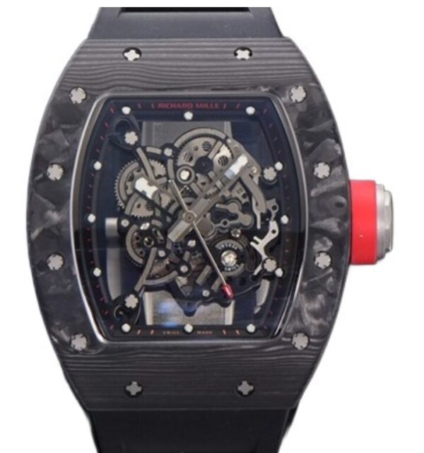 리차드밀 RM055 42.7mm Carbon Fiber Black Rubber Strap Skeletonized Black Dial[ZF]