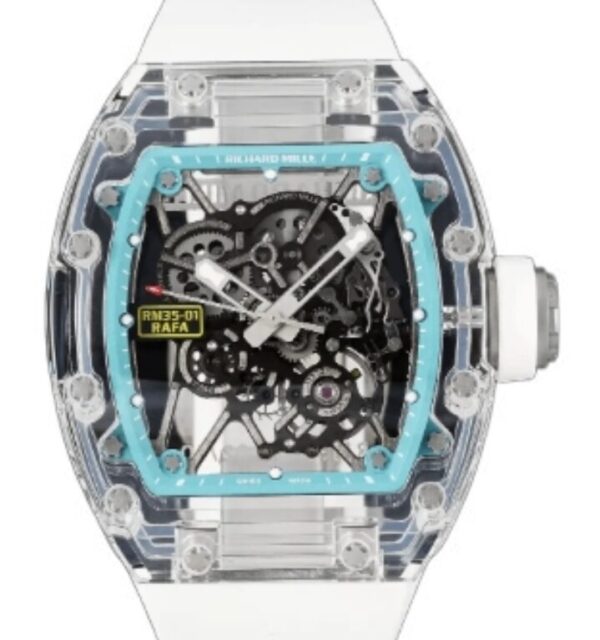 리차드밀 RM035 41mm 'Crystal Clear' Crystal Rubber Strap Skeletonized Blue Dial[SONIC]