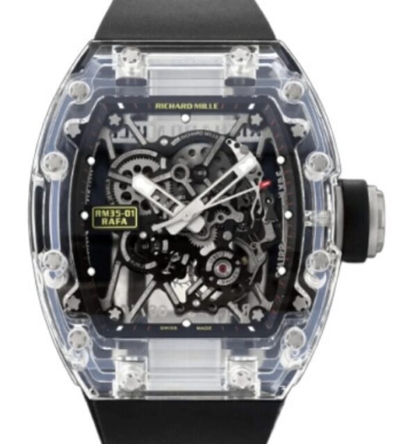 리차드밀 RM035 41mm 'Crystal Clear' Crystal Black Rubber Strap Skeletonized Dial[SONIC]