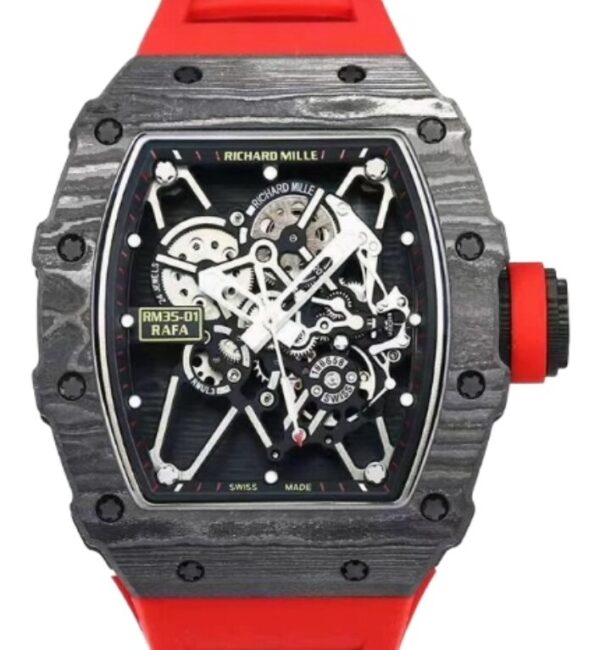 리차드밀 RM 35-01 44.5mm 'Rafael Nadal' Carbon Fiber Rubber Strap Skeletonized Dial[BBR]