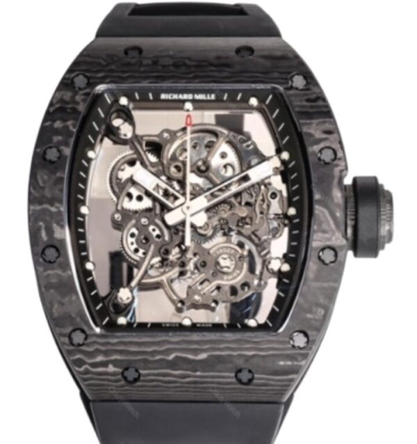 리차드밀 RM055 43mm Black Carbon Fiber Black Rubber Strap Black Skeletonized Dial[BBR]