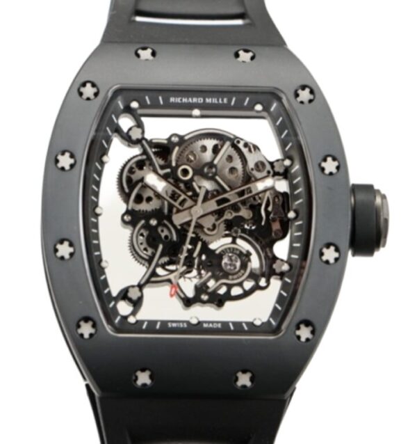 리차드밀 RM055 43mm Black Ceramic Black Rubber Strap Black Skeletonized Dial[BBR]