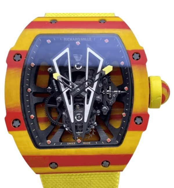 리차드밀 RM27-03 40mm 'Tourbillon' Yellow Carbon Case Textile Strap Skeletonized Dial[BBR]