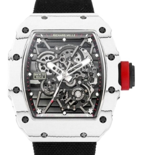 리차드밀 RM35-01 42mm White Carbon Fiber Black Canvas Strap Black Skeletonized[BBR]