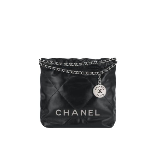 샤넬[chanel/팬더샵]*정품가죽* 22백 미니 핸드백(블랙/은장/카프스킨)