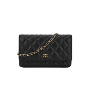 샤넬[chanel/팬더샵]WOC 클래식 체인 지갑(블랙/금장/램스킨)
