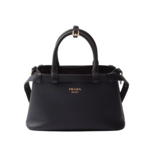 프라다[prada/블랙프라임]더블 벨트 레더 스몰 핸드백(블랙)