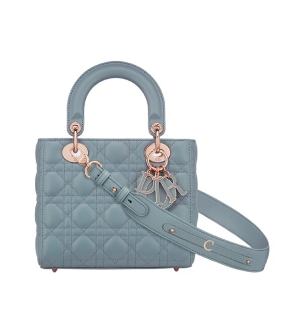 디올[dior/여왕]레이디 디올 ABC 스몰 백 컬러 팬던트(블루/까나쥬/램스킨)