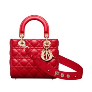 디올[dior/여왕]레이디 디올 ABC 스몰 백(레드/까나쥬/램스킨)