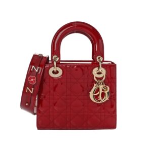 디올[dior/여왕]레이디 디올 ABC 스몰 백(레드/까나쥬/페이턴트)