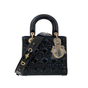 디올[dior/여왕]레이디 디올 ABC 스몰 백(블랙/까나쥬/페이턴트)