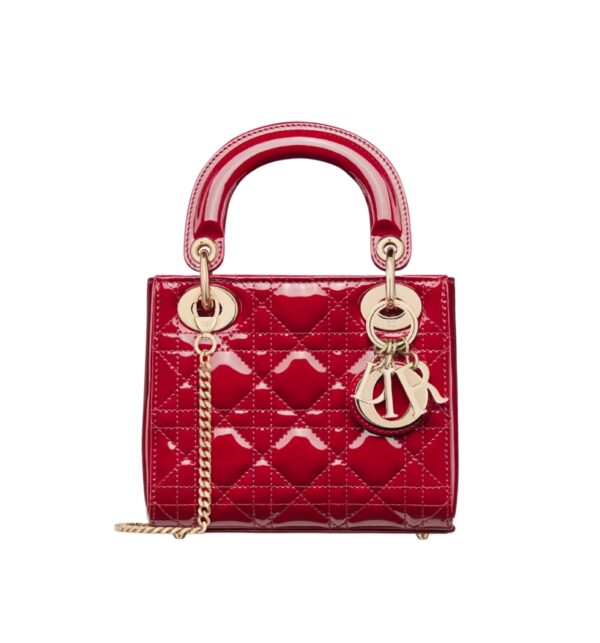 디올[dior/여왕]레이디 디올 미니 백(레드/까나쥬/페이턴트)