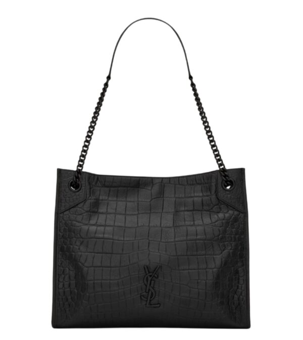 생로랑[ysl]크로커다일 니키 미디엄 쇼핑백(블랙)