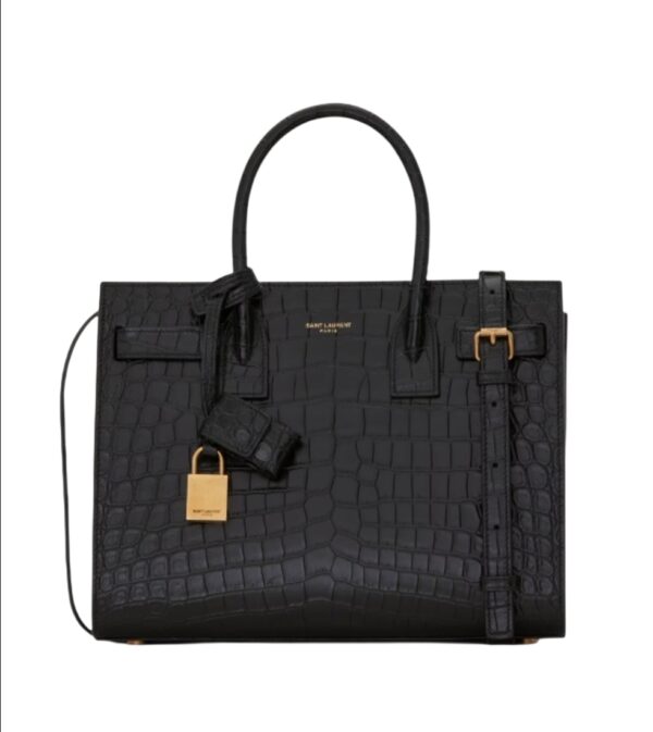 생로랑[ysl]크로커다일 삭 드 주르 백 베이비(블랙/금장)