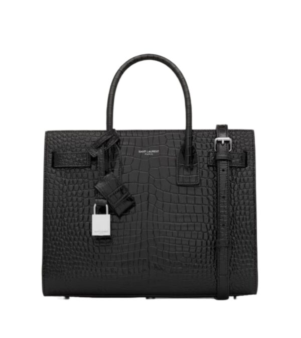 생로랑[ysl]크로커다일 삭 드 주르 백 베이비(블랙/은장)