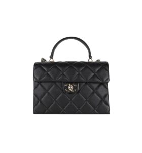 샤넬[chanel/팬더샵]탑핸들 체인 미디엄 플랩 백(블랙/금장/캐비어)